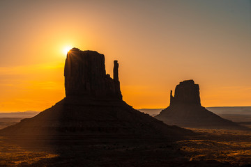 Detail of a bit of Monument Valley in its beautiful morning sunrise, Utah