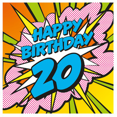Carte Happy Birthday 20 years 