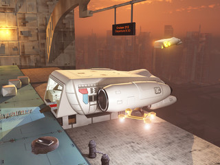 3d illustration of spacecraft to transport passengers © anibal