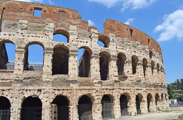 Fototapeta premium Coliseu de Roma, Anfiteatro Flavio, en Roma Italia