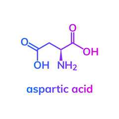 Aspartic amino acid (Asp) chemical formula