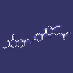 Folic acid or vitamin b9 chemical formula