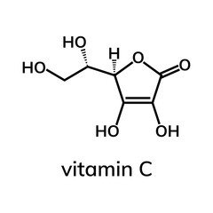 Ascorbic acid or vitamin C chemical formula
