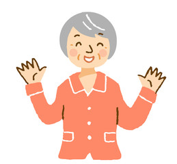 喜ぶおばあちゃん