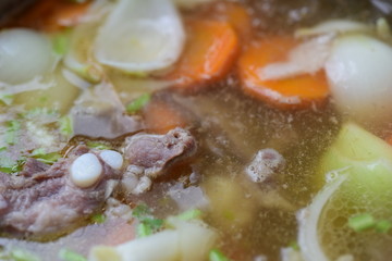 Delicious food Boiled pork soup cartilage