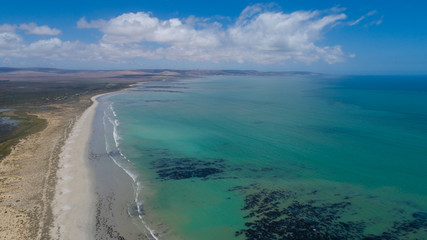 Aerial view over the west coast town of Veldrift in South Africa