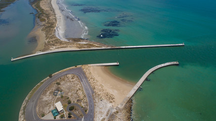 Aerial view over the west coast town of Veldrift in South Africa
