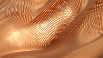 Luxury drapery particle wave background. 3d illustration, 3d rendering.