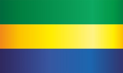Flag of Gabon, Gabonese Republic. Template for award design, an official document with the flag of Gabon. Bright, colorful vector illustration.