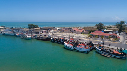 Fototapeta na wymiar Aerial view over the west coast town of Veldrift in South Africa