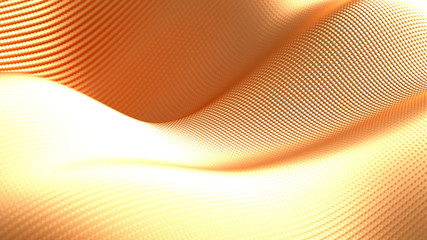 Luxury drapery particle wave background. 3d illustration, 3d rendering.