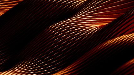 Obraz premium Luxury drapery particle wave background. 3d illustration, 3d rendering.