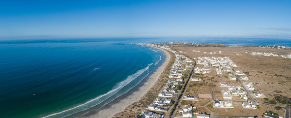 Aerial image over the west coast town of St Helena bay in South Africa
