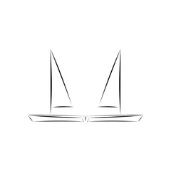 sailboat isolated on white background