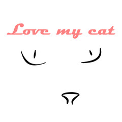 cat eye and nose. simple vector line background