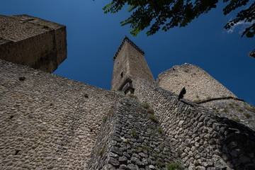 Pacentro, L'Aquila, Abruzzo.  Caldora Castle.  The castle Caldora or castle Cantelmo is an ancient...