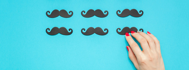 Paper moustaches for men fathers dad concept