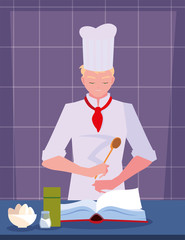 man chef preparation cooking vector ilustration