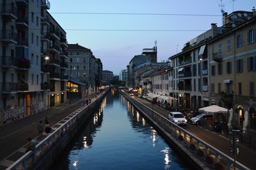Fototapeta premium Milan channels before the night