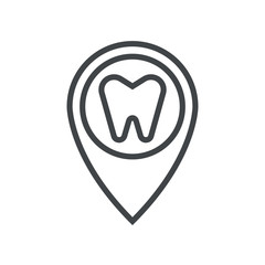 Line icon marker with tooth