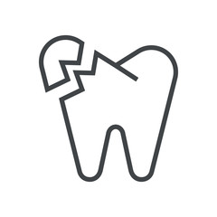 Line icon shard of tooth