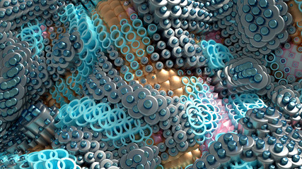 Obraz premium Luxury drapery particle wave background. 3d illustration, 3d rendering.