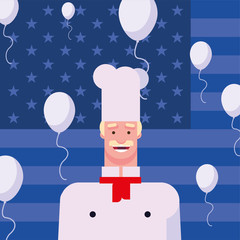 flat design people happy labor day