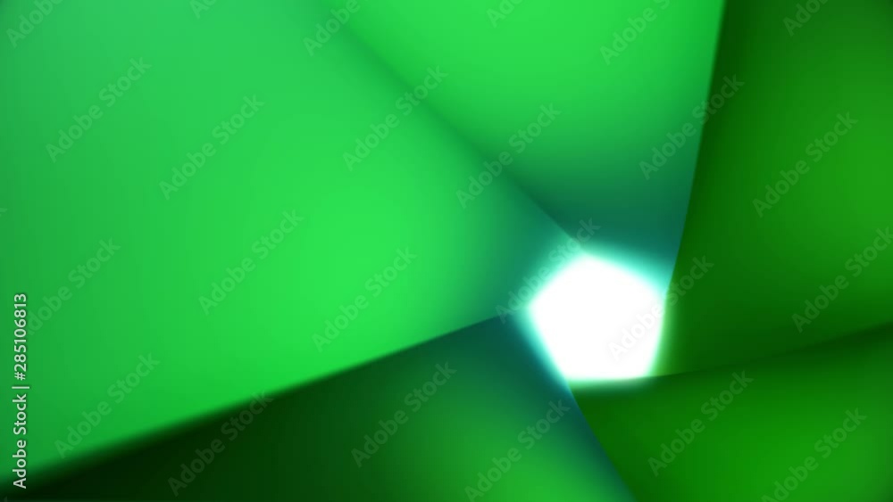 Poster abstract animation of colorful geometric polygonal tunnel with light shining in the end. animation. 