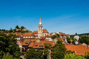 Baden, katholische Kirche, Stadt, Altstadt, Stadtrundgang, Aargau, Sommer, Schweiz	