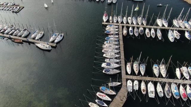 Aerial Marina Video. Northern Germany 4k Stock Footage