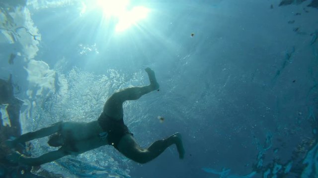 Swimming breaststroke, from below - Gopro 7 shot at 4K50