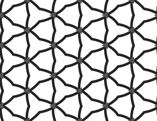 Vector seamless geometric pattern. Shaped black barbed wires, grey triangles in white background.