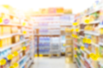 Blurred images of shopping centers with boks,Abstract mall and retailer for the background.