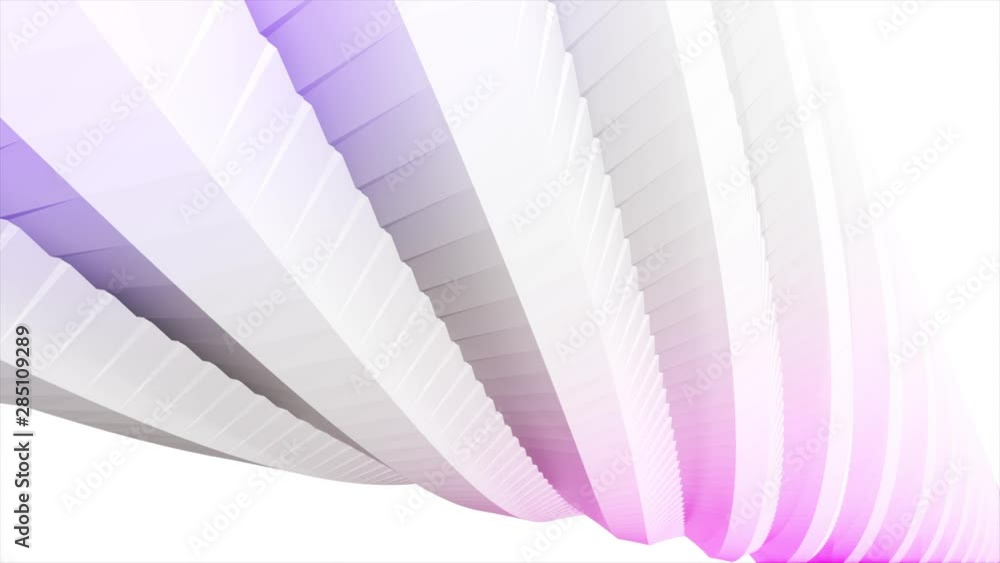 Poster white geometric technology design. abstract animation of rotating geometric spiral in 3d rendering o
