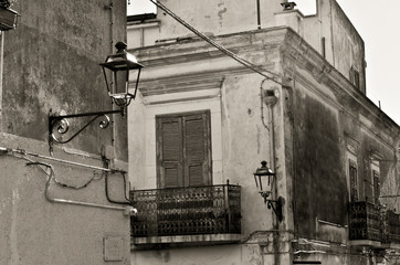 Streets and facades of a smalll italian town, Apricena, Foggia, Itly