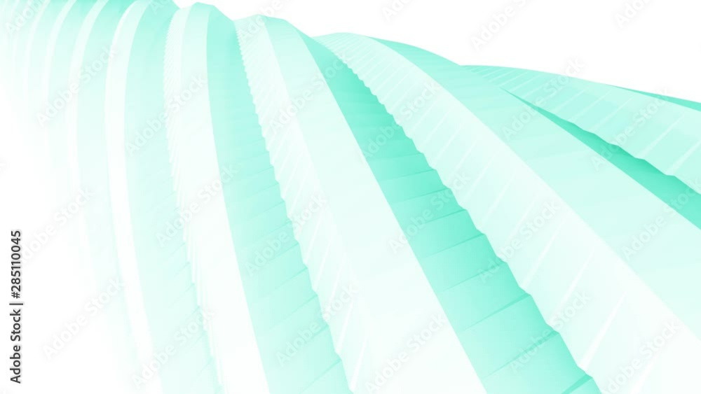 Poster rotating geometric spiral in 3d rendering on white background. white geometric technology design abs
