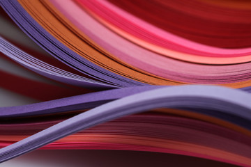 Abstract gradient color wave curl strip paper background. Template for prints, posters, cards.