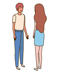 couple of people standing on white background