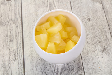 Marinated pineapple pieces