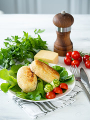 Cheese cutlets with cheese filling