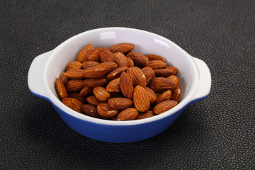 Almonds nuts heap
