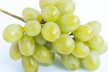 Green grape isolated on white. With clipping path. Full depth of field.