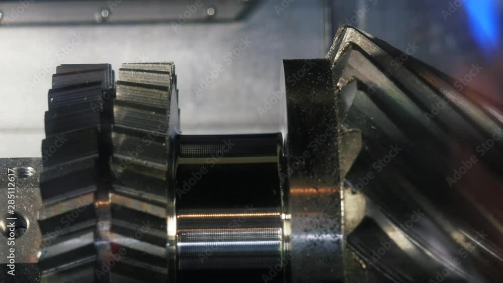 Poster close-up of automatic robotic machine system during work. media. electronic devices and mechanisms a
