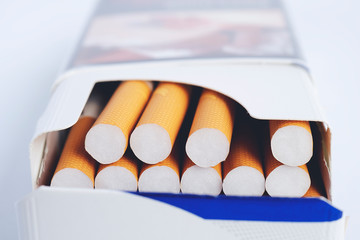 Box of cigarettes, isolated on a white