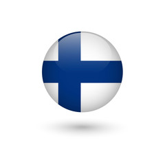 Obraz premium Finland flag round glossy
