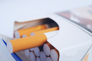 Box of cigarettes, isolated on a white