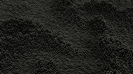 Technology geometry black background. 3d illustration, 3d rendering.