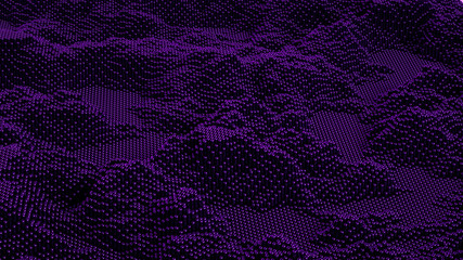 Technology geometry black background. 3d illustration, 3d rendering.