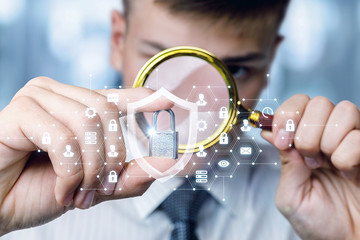 Man is exploring the security system.