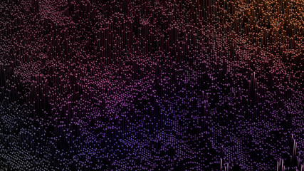 Technology geometry black background. 3d illustration, 3d rendering.